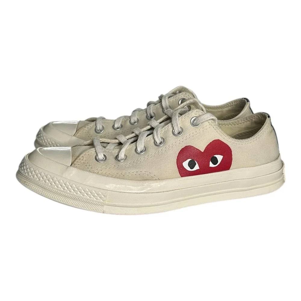Converse x Play Comme des Garcons Hidden Heart Low Top Beige Sneakers Women's  7